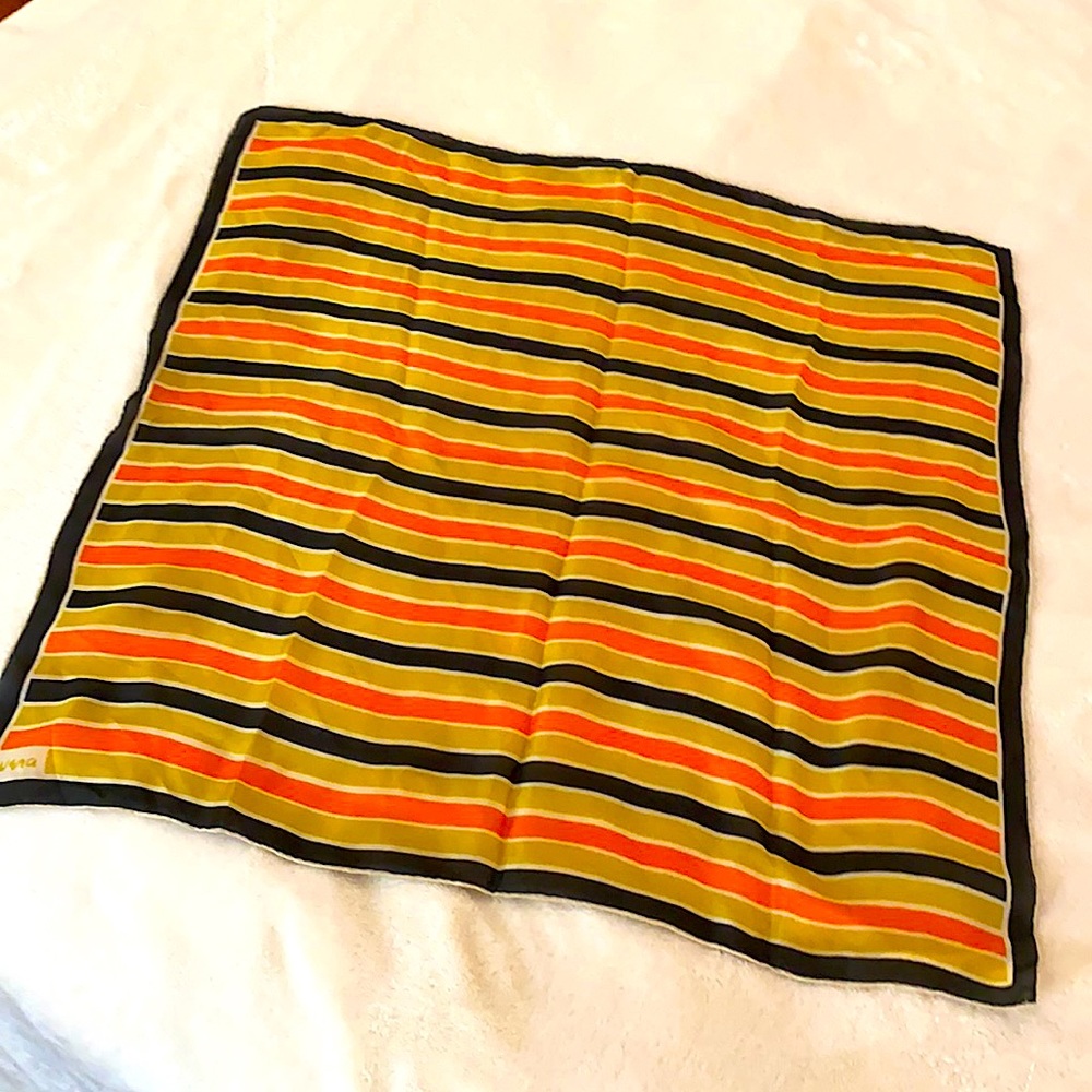 Vintage Vera Neumann beach stripe silk scarf